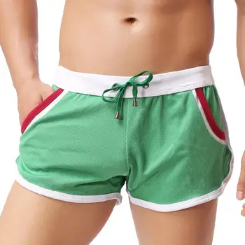 

Men Color Block Summer Sport Quick Dry Drawstring Shorts Beach Swimming Trunks hot