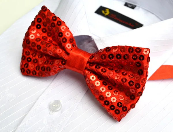Fashion Men Bowtie Ties For Adult Pink Blue Pre-tied Bow Tie Wedding Formal Male Shirt Adjustable Solid Sequined Bowtie