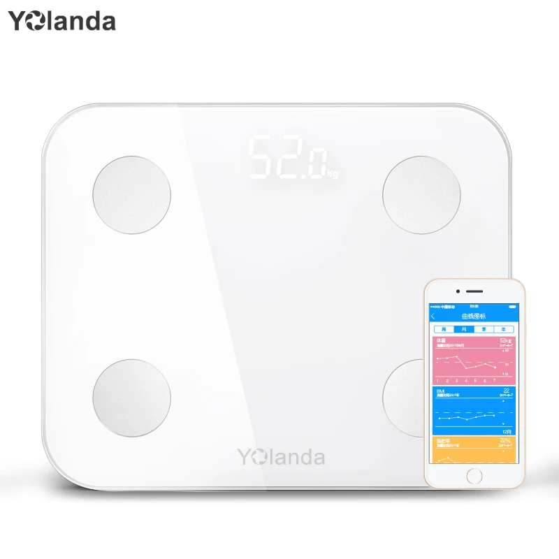2016 New Yolanda Intelligent Body Fat Scale Support Android 4.3 iOS7.0