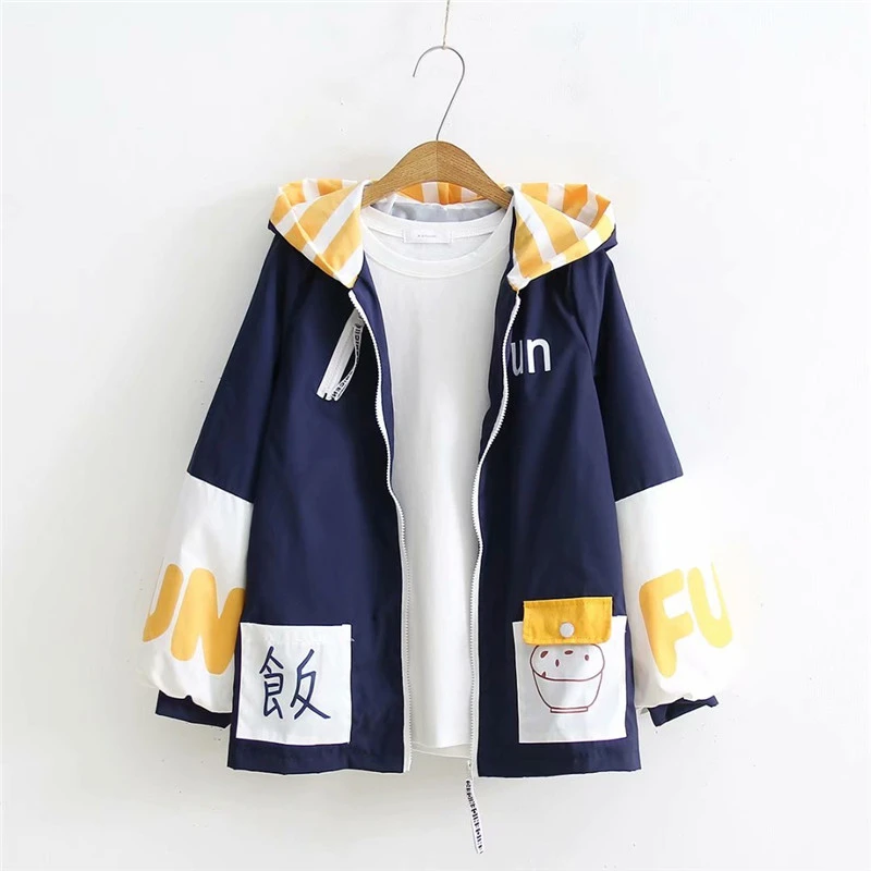 price reduction  Merry Pretty Women Cartoon Print Fun Basic Jackets 2019 Boys Girls Autumn Winter Zippers Jacket Coa