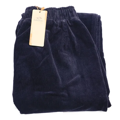 Женские шаровары в винтажном стиле; повседневные плотные теплые свободные хлопковые брюки со складками с эластичной резинкой на талии; OUC2426 - Цвет: navy blue
