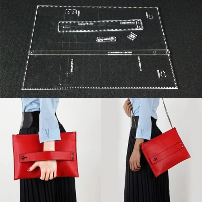 

Acrylic Stencil laser cut durable Template Pattern For DIY Handbag Leather Craft Sewing Pattern Sewing stencils 28x29.5x1cm