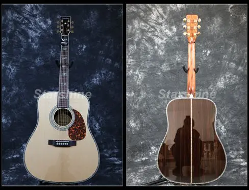 Starshine Top Quality Acoustic Guitar ZZ D45A Solid Spruce