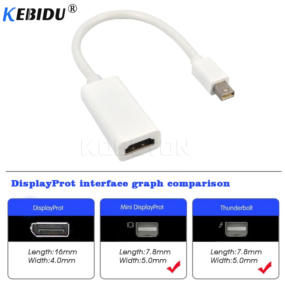 2017 New Thunderbolt Mini DisplayPort Display Port DP Male to HDMI Female Adapter Converter Cable For