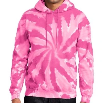 Port & Co PC146 Tie-Dye Pullover Hooded Sweatshirt Pink - 2XL (1)