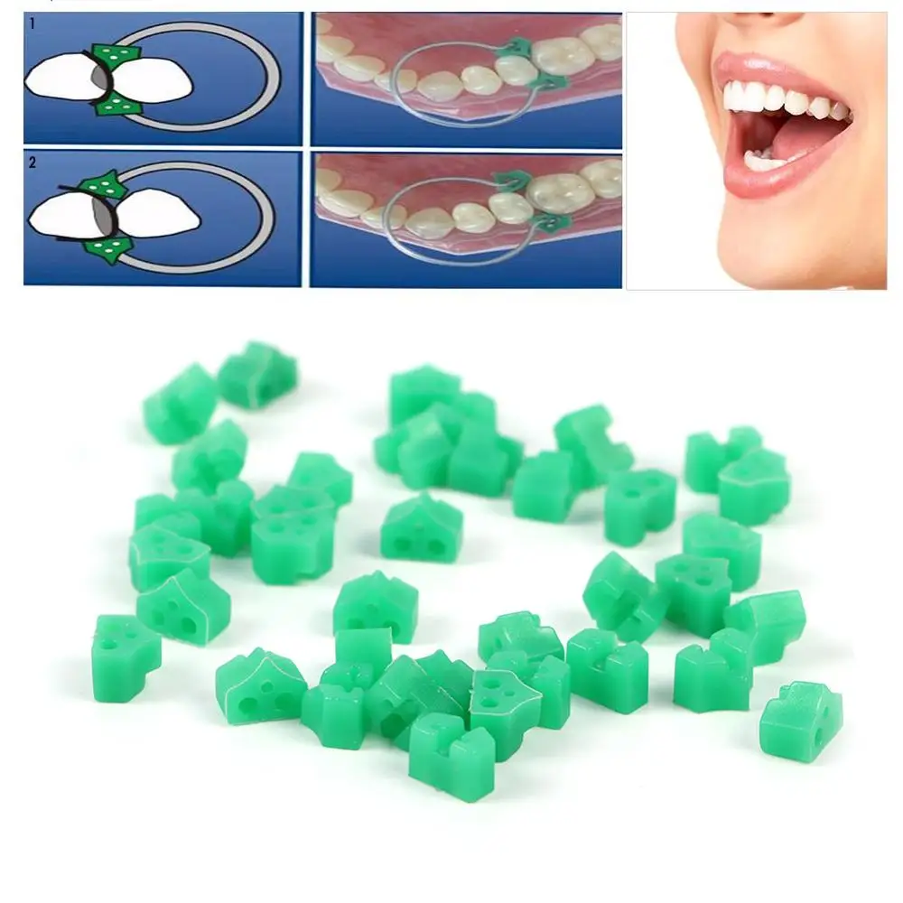 

40 Pcs/Set Silicone Green Sectional Contoured Wedges Dental Add-On Wedges for Teeth Filling Dental Matrices Wedges for Teeth