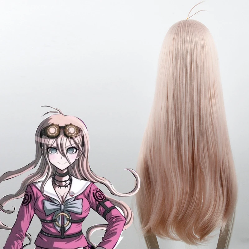 Danganronpa V3 Killing Harmony Iruma Miu Wig 80cm Long Straight Cosplay Wig for Anime Costume Party