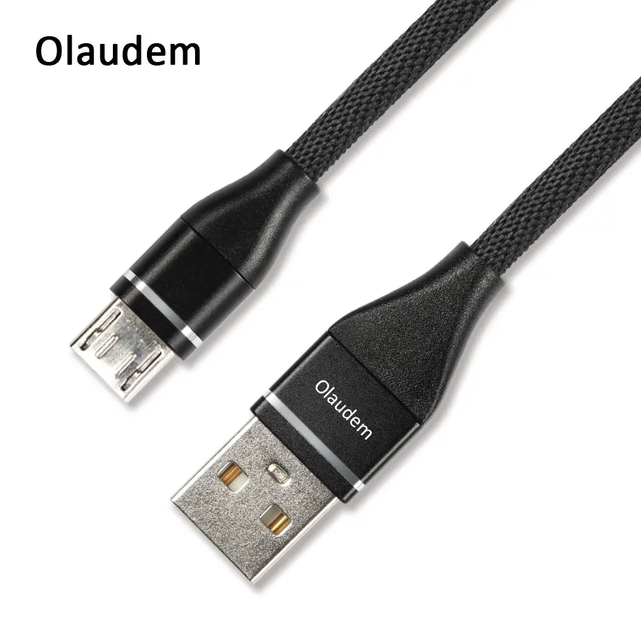 Olaudem телефонный кабели микро usb кабель 1 м 5 в 2.3A нейлоновый плетеный USB Micro для samsung