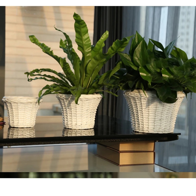 القش سلة الروطان الإبداعية زهرة بونساي Planten وعاء الغراس المنسوجة تعوق سلة التخزين عصاري وعاء النبات ديكور المنزل القش سلة الروطان الإبداعية زهرة بونساي Planten وعاء الغراس المنسوجة تعوق سلة التخزين عصاري وعاء النبات ديكور المنزل