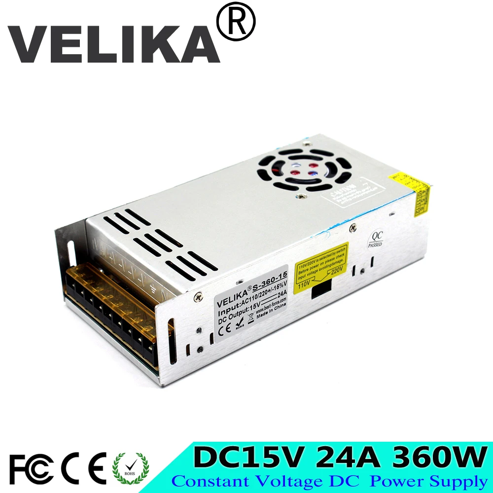 Источник питания для светодиодных лент с ЧПУ 15 В 24 а 360 Вт|ac-dc 15v|variable dc power supplyvariable |