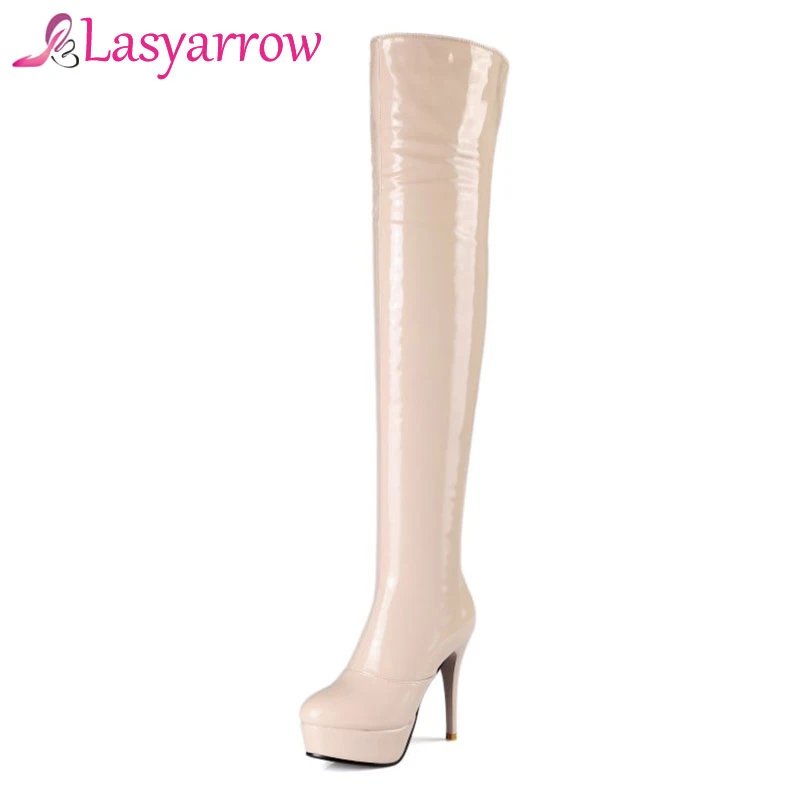 thigh high leather stiletto boots