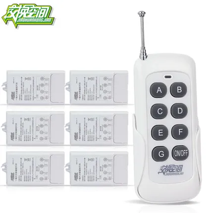 

J-QL081GM1N6 6 ways Long Distance Remote Control Power Switch 4000W High Power Wireless Switch With remote control