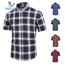 Повседневное мужская клетчатая рубашка рубашки новые летние модные Chemise Homme Для мужчин s Тонкий рубашки в клетку футболка с коротким рукавом Для мужчин блузка