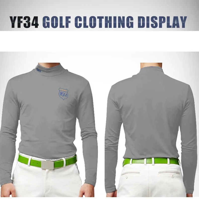 PGM с длинными рукавами нейлоновая футболка гольф мужская рубашка одежда теплая одежда осень зима белый черный серый