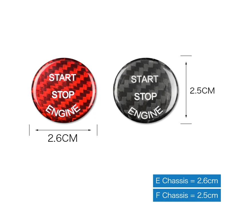 Airspeed for BMW E70 E71 F25 F26 F01 F20 F21 F30 F10 Carbon Fiber Car Engine Start Ignition Button Cover Stickers Interior Trim (10)