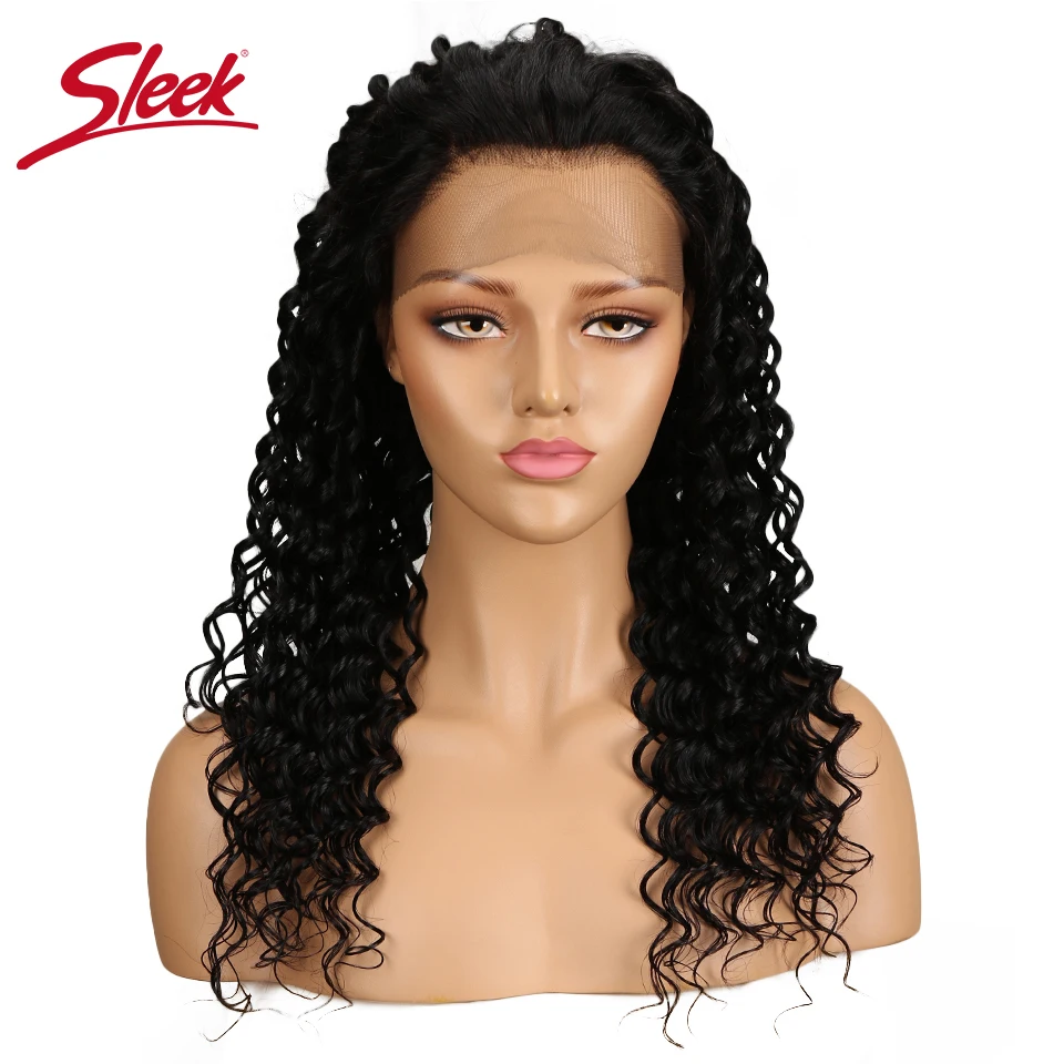 Sleek Deep Wave 360 Lace Front Wig Human Hair Wig Natural Color Lace