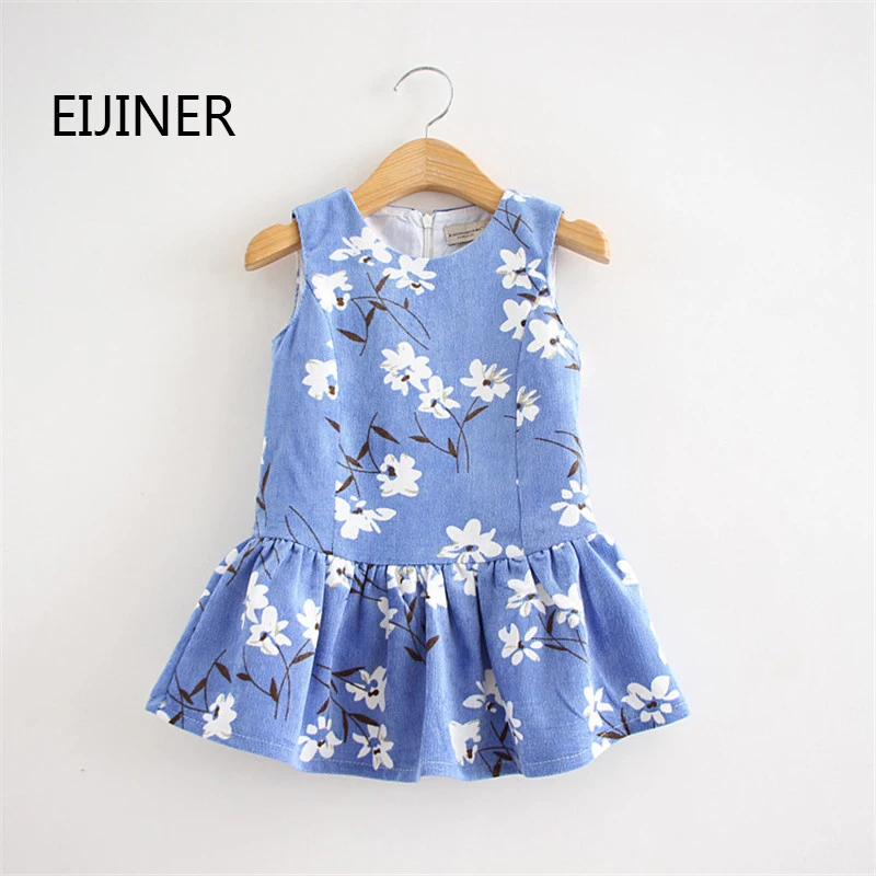 

Cotton Girls Dresses Summer Style New 2016 Flower Kids Dresses for Girls Children Clothing Sleeveless Girl Dress Girls Clothes