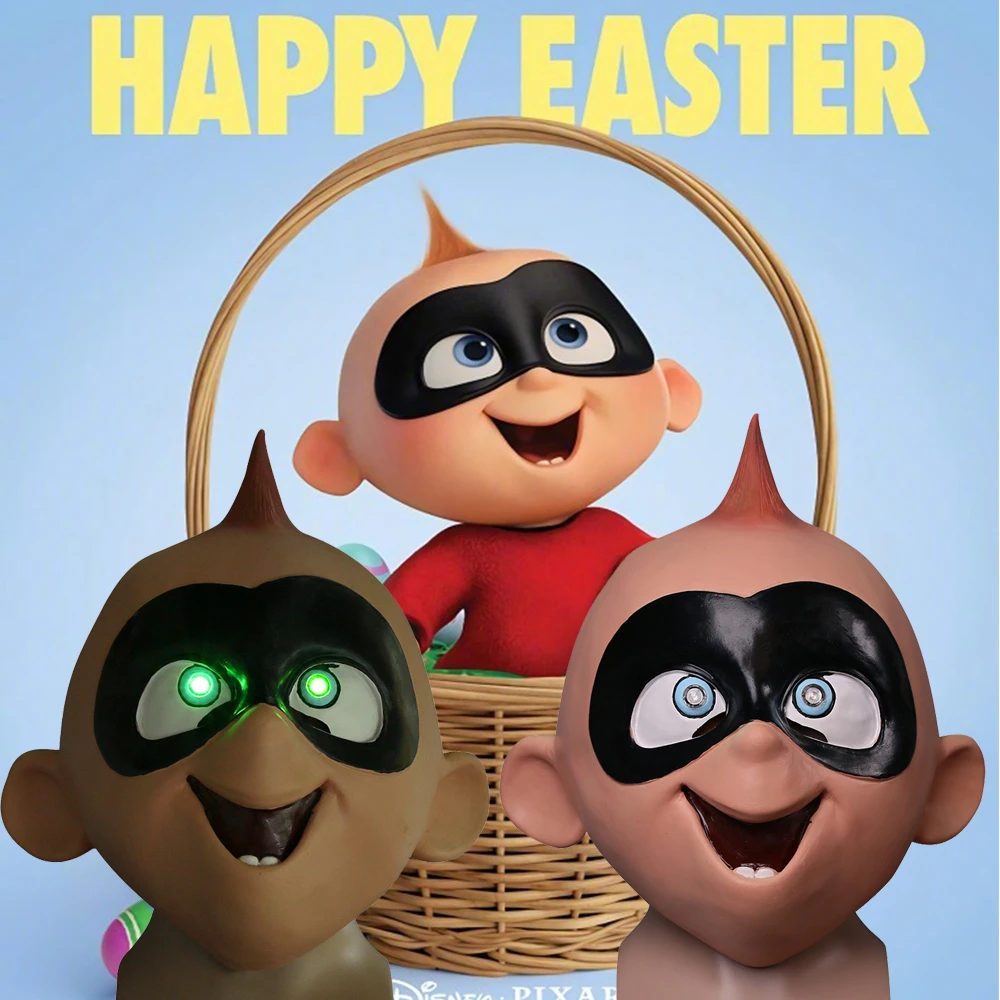 18映画マスクインクレディブル2コスプレ赤ちゃんジャックジャックマスク衣装ラテックスでledライトハロウィンパーティープロップ コスチューム アクセサリ Aliexpress