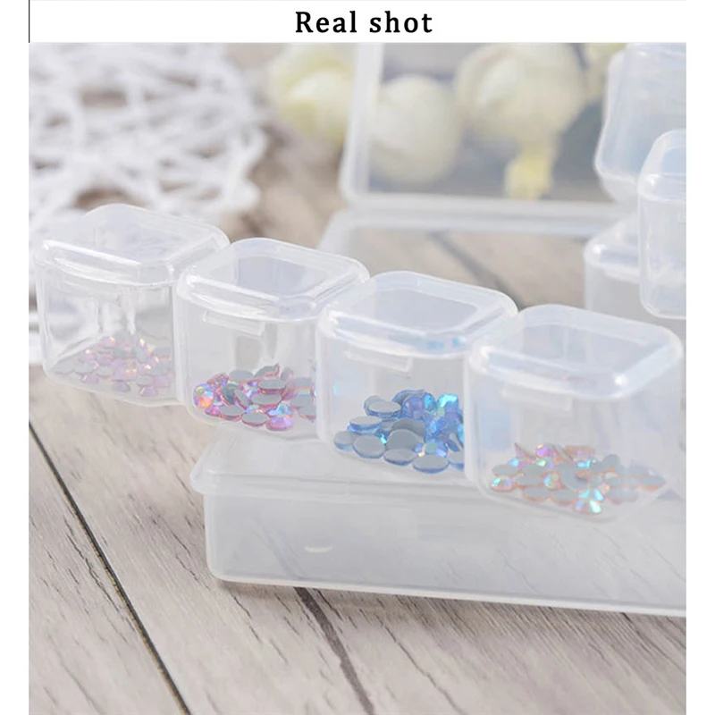 56 Slots Clear Yuema Diamond Embroidery Box Each Box with 56 Mini Compartments Grids 5D Diamond Painting and Cross Stitch Case Accessory Containers Time Consuming 