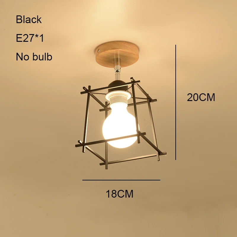 Винтажные промышленные светодиодные потолочные светильники деревянные Хрустальные потолочные лампы заподлицо лампа с плафоном для гостиной спальни коридора прохода - Цвет корпуса: 06 No bulb