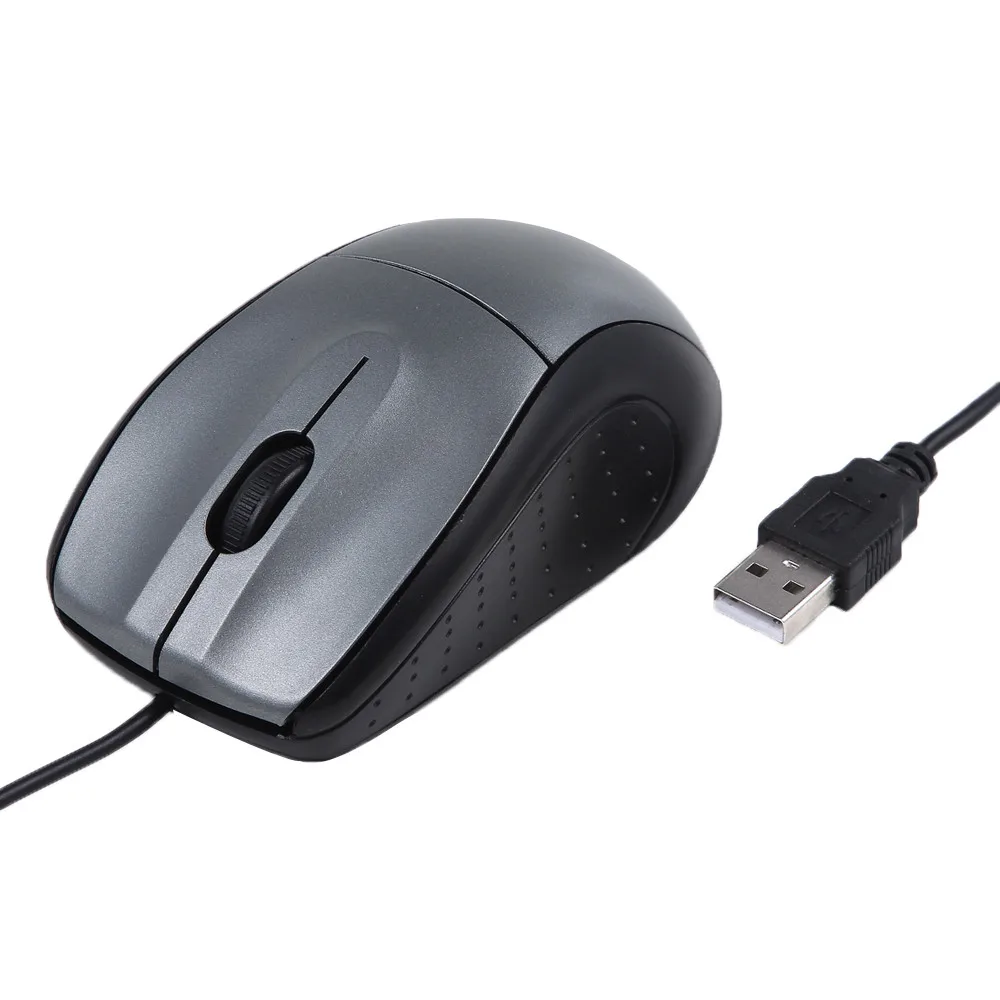 Маленькая USB 3 Кнопки оптическая прокрутка проводная мышь Мыши для ПК ноутбука рабочего стола - Цвет: Gray