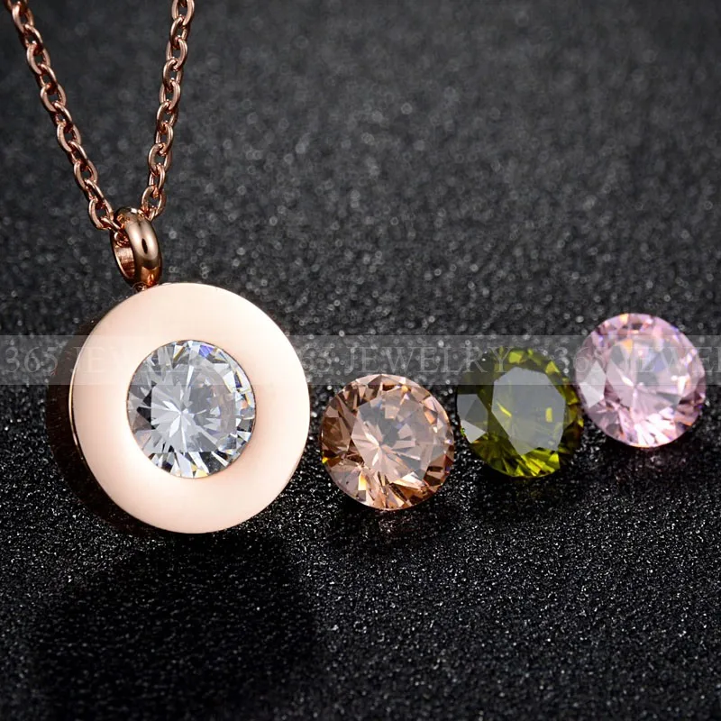 Новое Брендовое ожерелье с кристаллами, ювелирное изделие из нержавеющей стали, сменный камень CZ, ожерелье для женщин