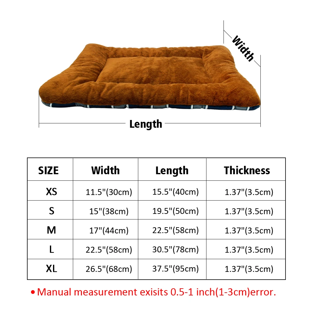 Зимняя подушка для собаки, кошки, мягкий коврик для щенка, кровать для сна, питомник, теплое толстое одеяло для питомца, коврик для матраца, дивана для маленьких, средних и больших собак, XS-XL