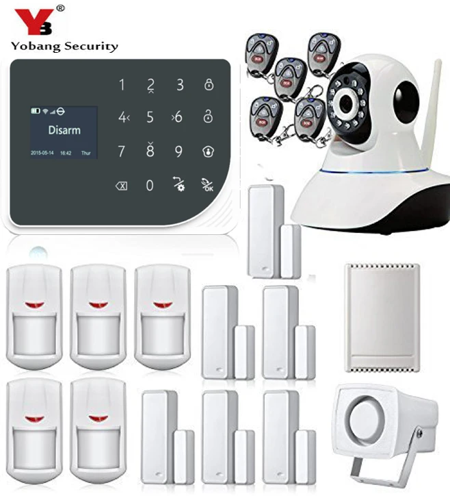 

YoBang Security Burglar Alarm System Android IOS APP Remote Control Home Security Intruder Alarm Video IP Camera+PIR Motion