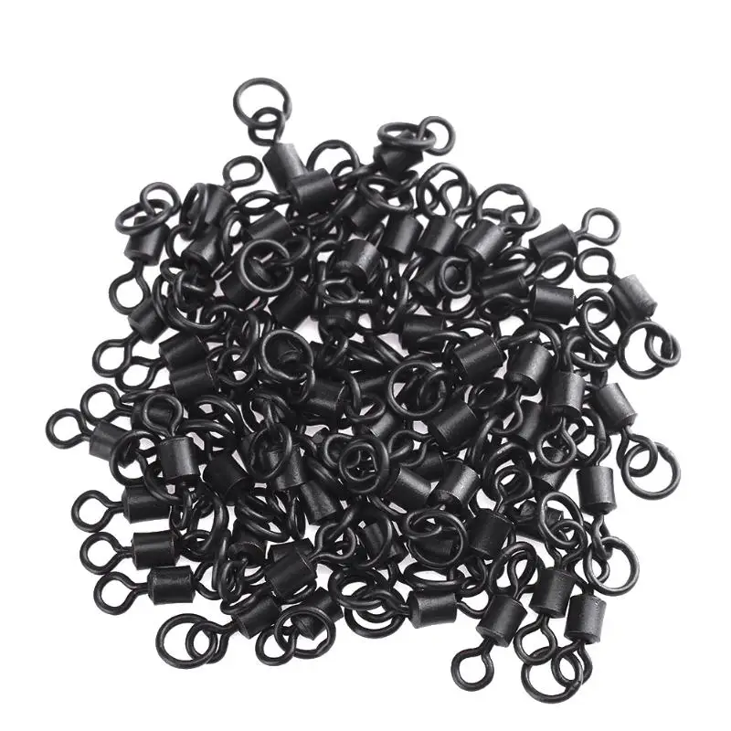 

Matte Fishing Rolling Swivels Connector Set with Solid Ring Carp Rigs Rolling Swivel With Hooked Snap Fish Hook Connector pesca