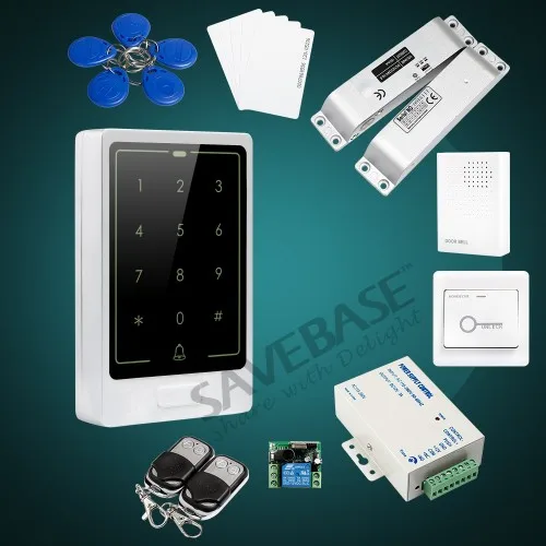 

HOMSECUR Waterproof Touch Keypad 125Khz RFID Access Control System+Surface Mount Drop Bolt Lock+Doorbell