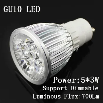 

High Power 5x3W 15W GU10 E27 85-265V Led Lamp Lights led Spotlight LED Bulbs Downlight AC85-265V GU10/E27/E14