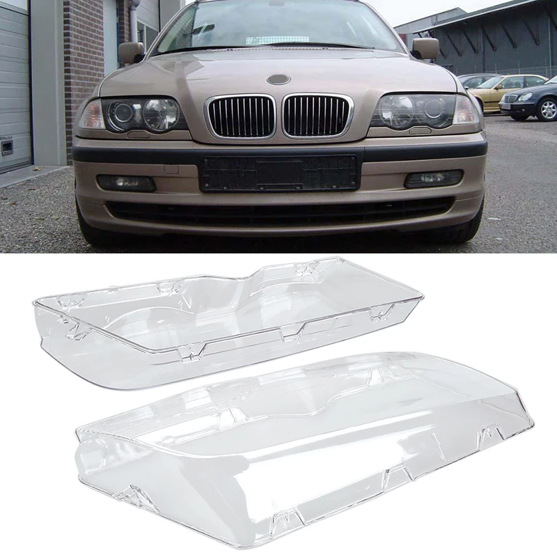 Чехол для фар BMW E46 3 серии 1998-2001 Крышка для фар стеклянная линза для автомобилей линза передней фары комплект