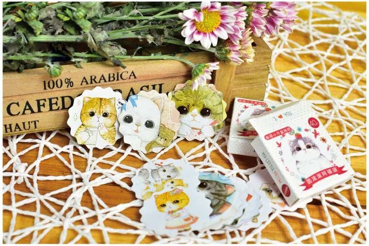 40 наклеек в виде кота|Наклейки| |