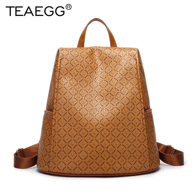 TEAEGG женский рюкзак большой емкости женский уличный тренд персональный многофункциональный рюкзак двойного назначения - Цвет: Brown
