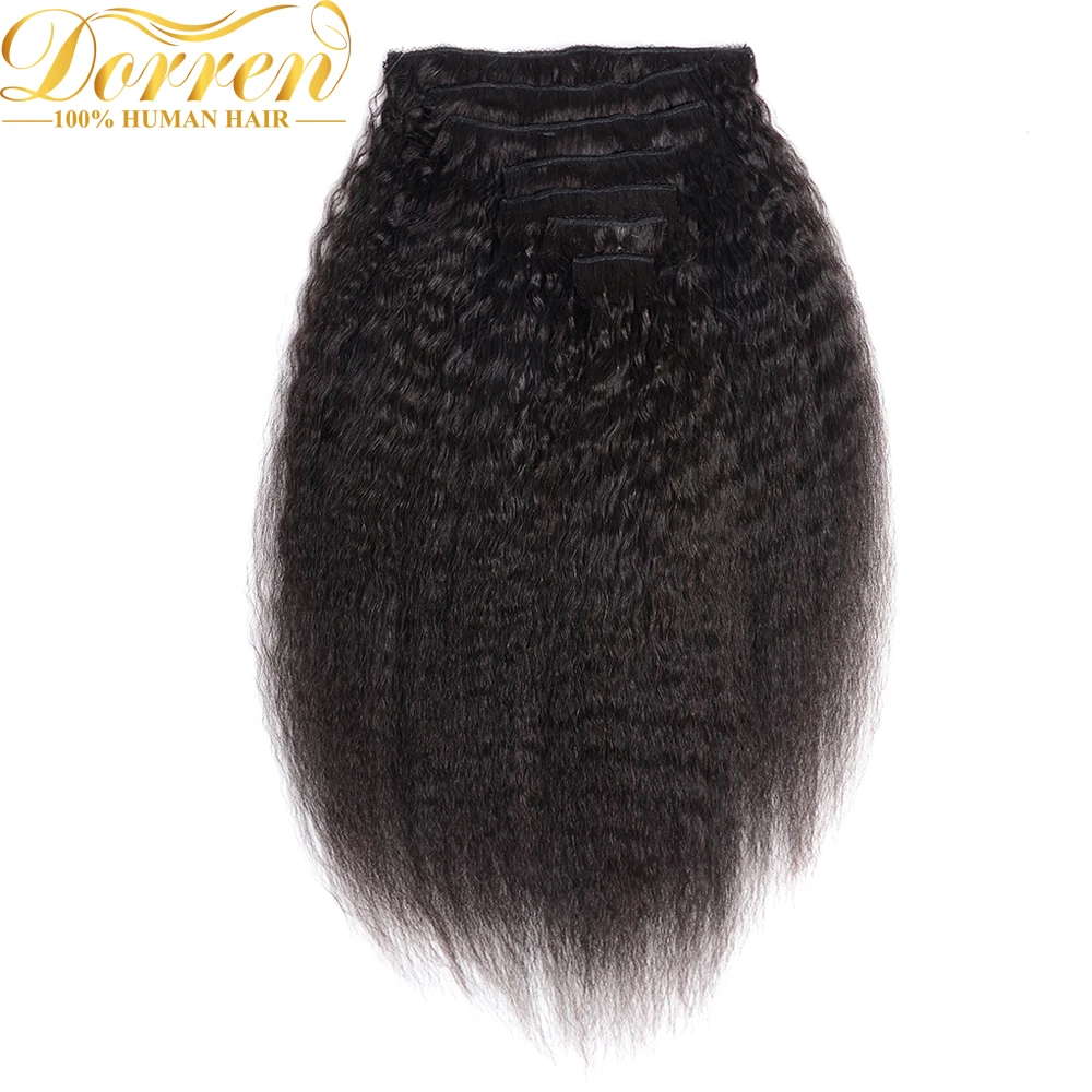 Doreen, бразильские кудрявые прямые волосы, машина, сделанная remy, волосы на заколках для наращивания, человеческие волосы для наращивания на всю голову, 120 г, 160 г