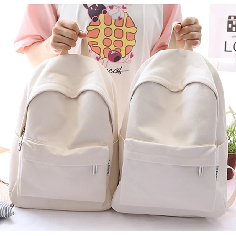  NUFANGU Simple Classic Desgin Good Quality Girls Canvas Backpack College Student School Book Bag Wo - 32890348149