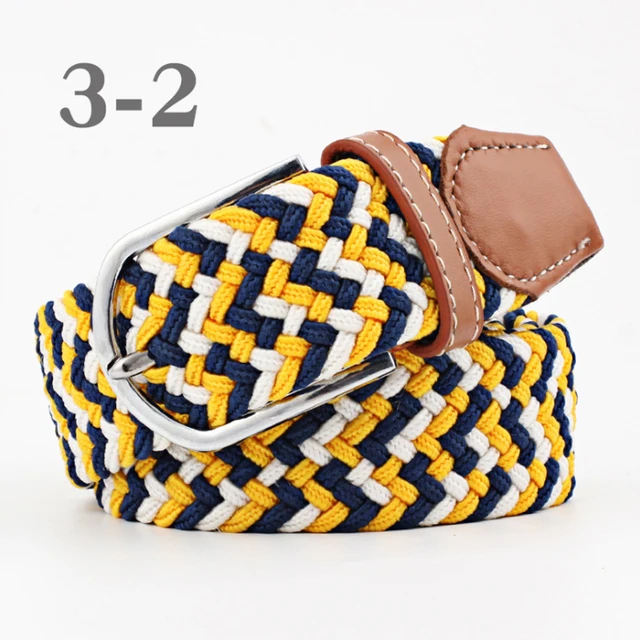ZLD 60 Colors Female Casual Knitted Pin Buckle Men Belt Woven Canvas Elastic Expandable Braided Stretch Belts For Women Jeans 59