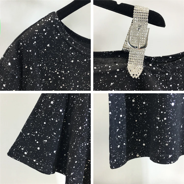 Leaky Shoulder T-shirt Female Short-sleeved Loose