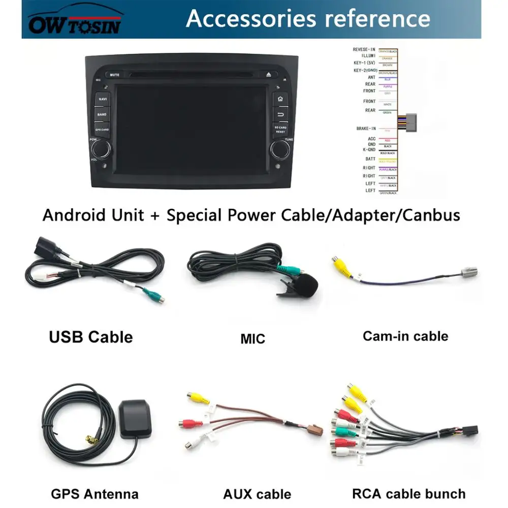 Clearance 7" IPS 8 Core 4G RAM+64G ROM Android 9.0 Car DVD Player For Fiat Doblo II 2015-2018 CarPlay Parrot BT Radio Adas Multimedia 5
