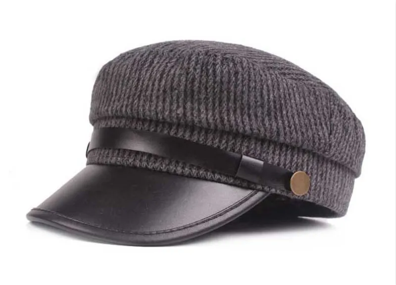 Винтажная вязаная военная шапка для мужчин повседневная мужская Ретро-Весенняя зимняя военная шапка Лоскутная теплая морячья шляпа Кепка