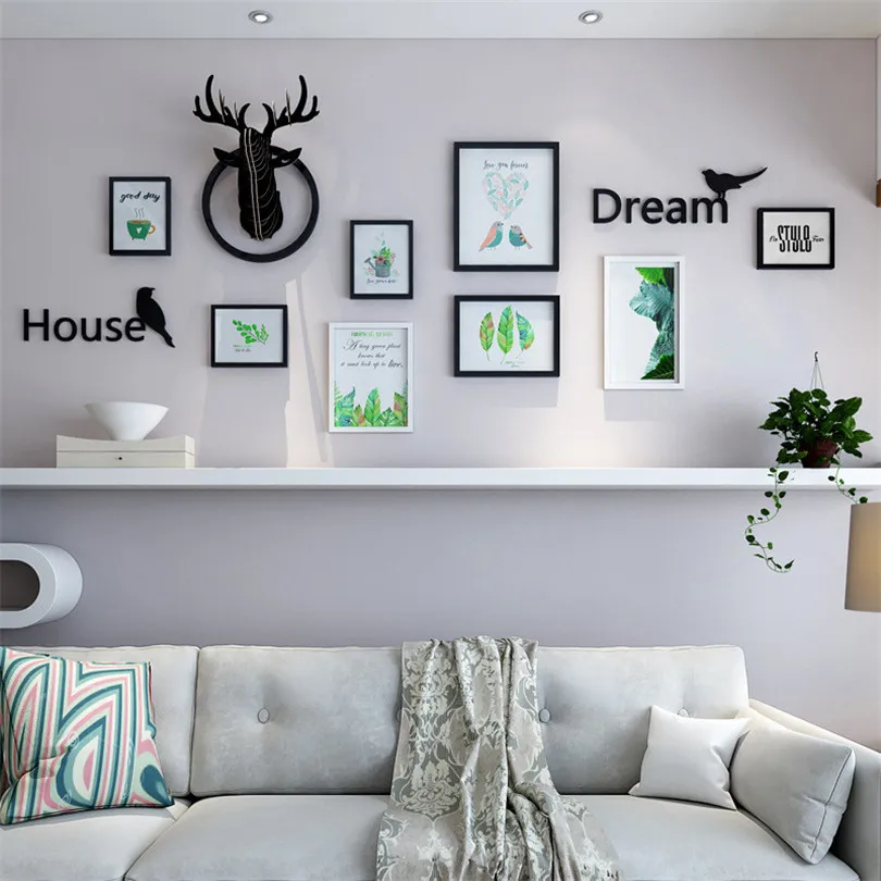 

8pcs Collage Picture Frames Wall Decoration Photo Frame Set Home Hanging Ornaments Black White Picture Frame Set Picture Album