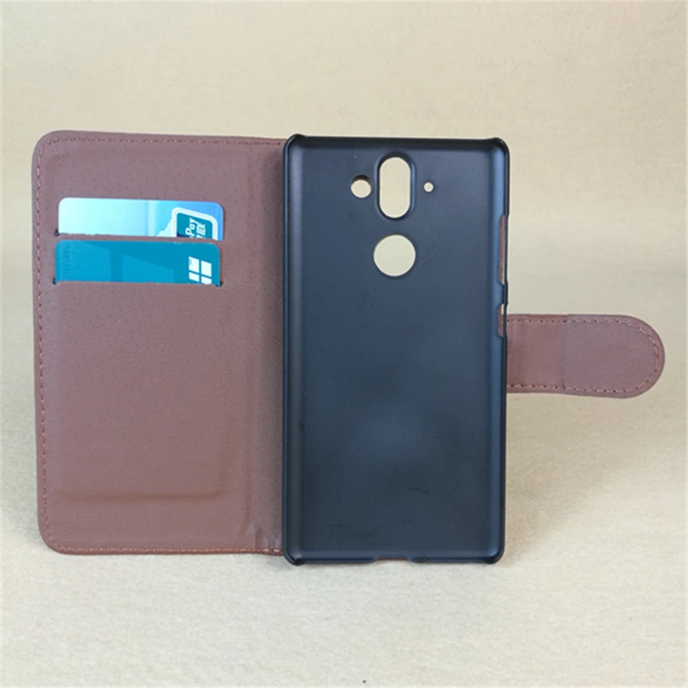 Роскошный кожаный чехол-подставка для Nokia 9 5 дюймов с двумя sim-картами и слотом