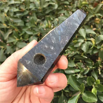 

Drop Shipping 1PC Natural Astrophyllite Smoking Pipe Firework Stone Crystal With Strainer Quartz Stone Healing Wand As Gif