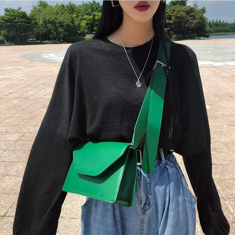 RanHuang جديد وصول 2019 المرأة بو الجلود حقائب كتف الفتيات وجيزة رفرف المرأة عارضة حقيبة ساع Crossbody أكياس