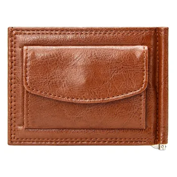Vintage Slim Money Clip Luxury Quality Business Men Short Wallet with Coin Pocket Bifold Pu Leather Casual Cards Case Wallets ivotkova luxury brand high quality pu leather men long bifold wallet purse vintage designer male carteira money clip slim wallet