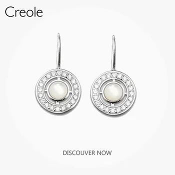 

Drop Dangle Earrings Round Stone,2019 Accessories Fashion Jewelry 925 Sterling Silver Trendy Rebel Street Gift For Women