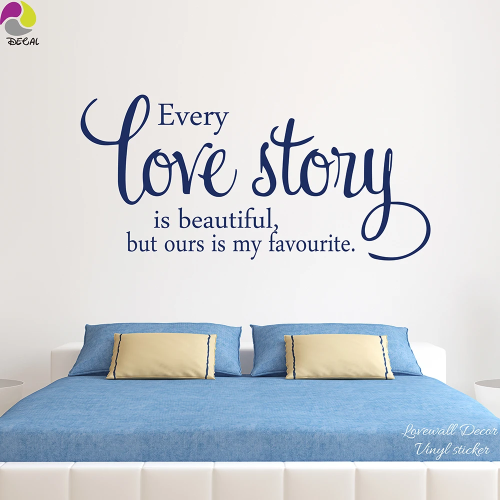 Every Love Story is Beautiful but ours is my favourite Wall Sticker Family Love Quote Wall Decal Bedroom Living Room Vinyl Decor