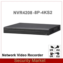 Английская версия Dahua NVR4208-8P-4KS2 8-канальный сетевой видеорегистратор 1U 8PoE 4 K и H.265 Lite Сетевой Видео Регистраторы