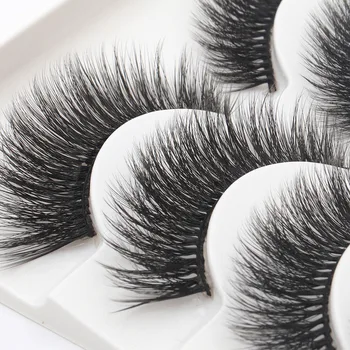 

5 Pairs 3D Mink Hair Natural Cross False Eyelashes Long Messy Makeup Fake Eye Lashes Extension Make Up Beauty Tools maquiagem