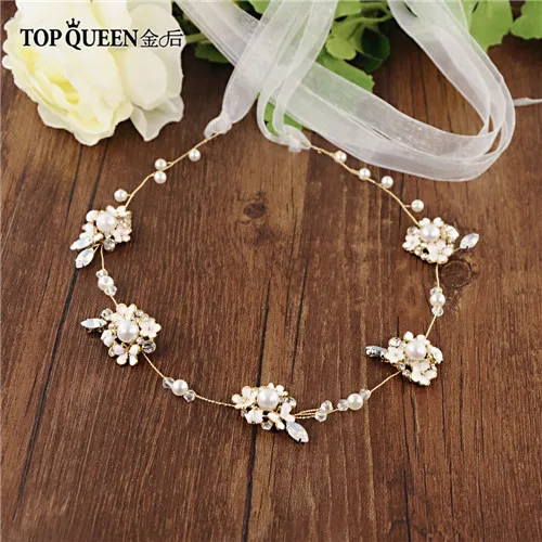 TOPQUEEN SH131 Свадебные ремни с жемчугом и стразами свадебный пояс-кушак для невесты Свадебные аксессуары тонкие ремни - Цвет: Off-white organza